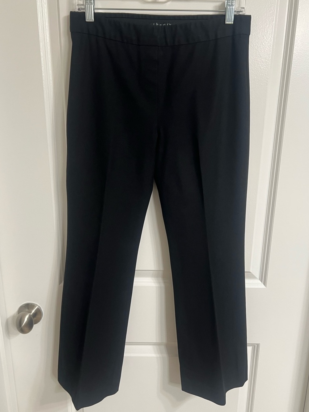 Theory Black Pull-On Slim Ankle Pants Stretch Trousers Size 6